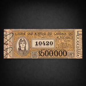 Colección de 700 boletos de la Lotería del Hospital de Caridad de Montevideo, ca. 1948 a 1963