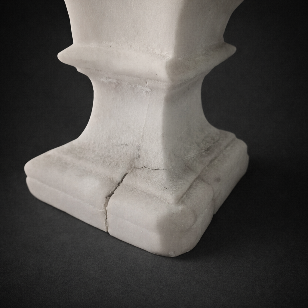 Escultura antigua de niña en mármol blanco, ca. 1900. Escultura antigua de niña en mármol blanco