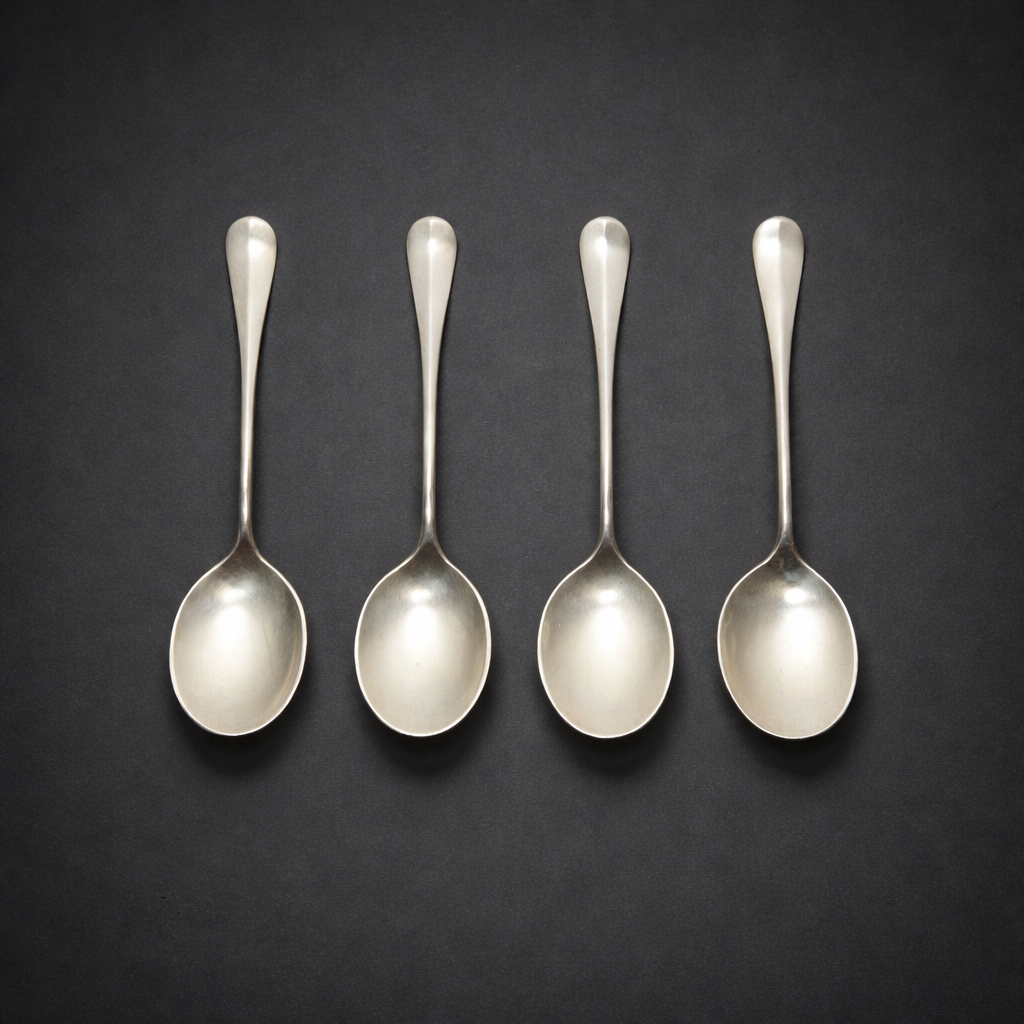 Cucharitas inglesas Elkington para Broqua & Scholberg, ca. 1900. Cucharitas inglesas Elkington para Broqua & Scholberg.