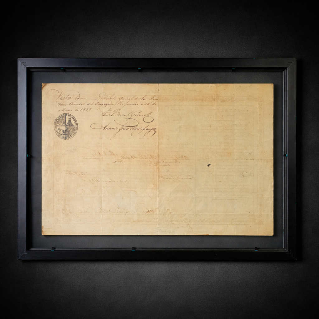 Carta de Saúde de 1839, Río de Janeiro–Montevideo. Carta de Saúde 1839 Río de Janeiro–Montevideo.