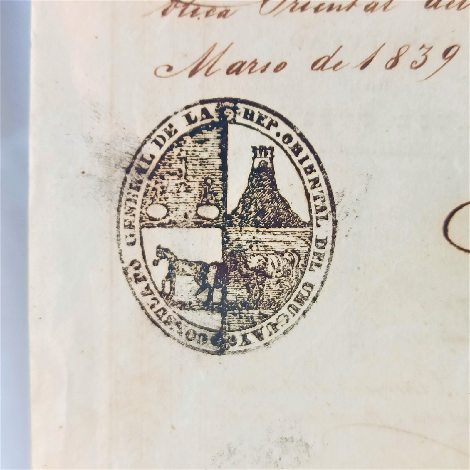Carta de Saúde de 1839, Río de Janeiro–Montevideo. Carta de Saúde 1839 Río de Janeiro–Montevideo.