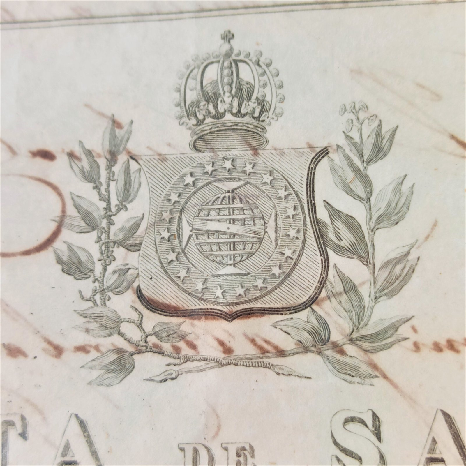 Carta de Saúde de 1839, Río de Janeiro–Montevideo. Carta de Saúde 1839 Río de Janeiro–Montevideo.
