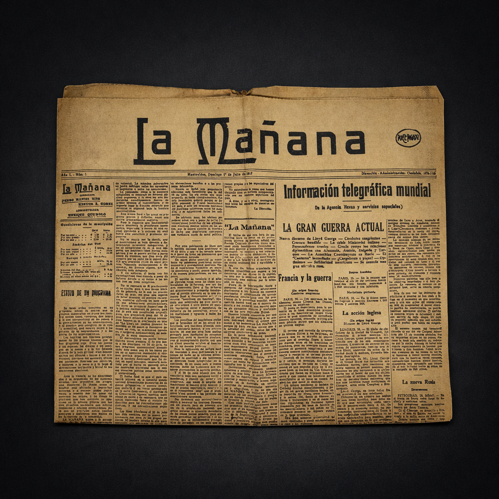 Primer número del diario "La Mañana", 1917. Primer número del diario" La Mañana", 1917.