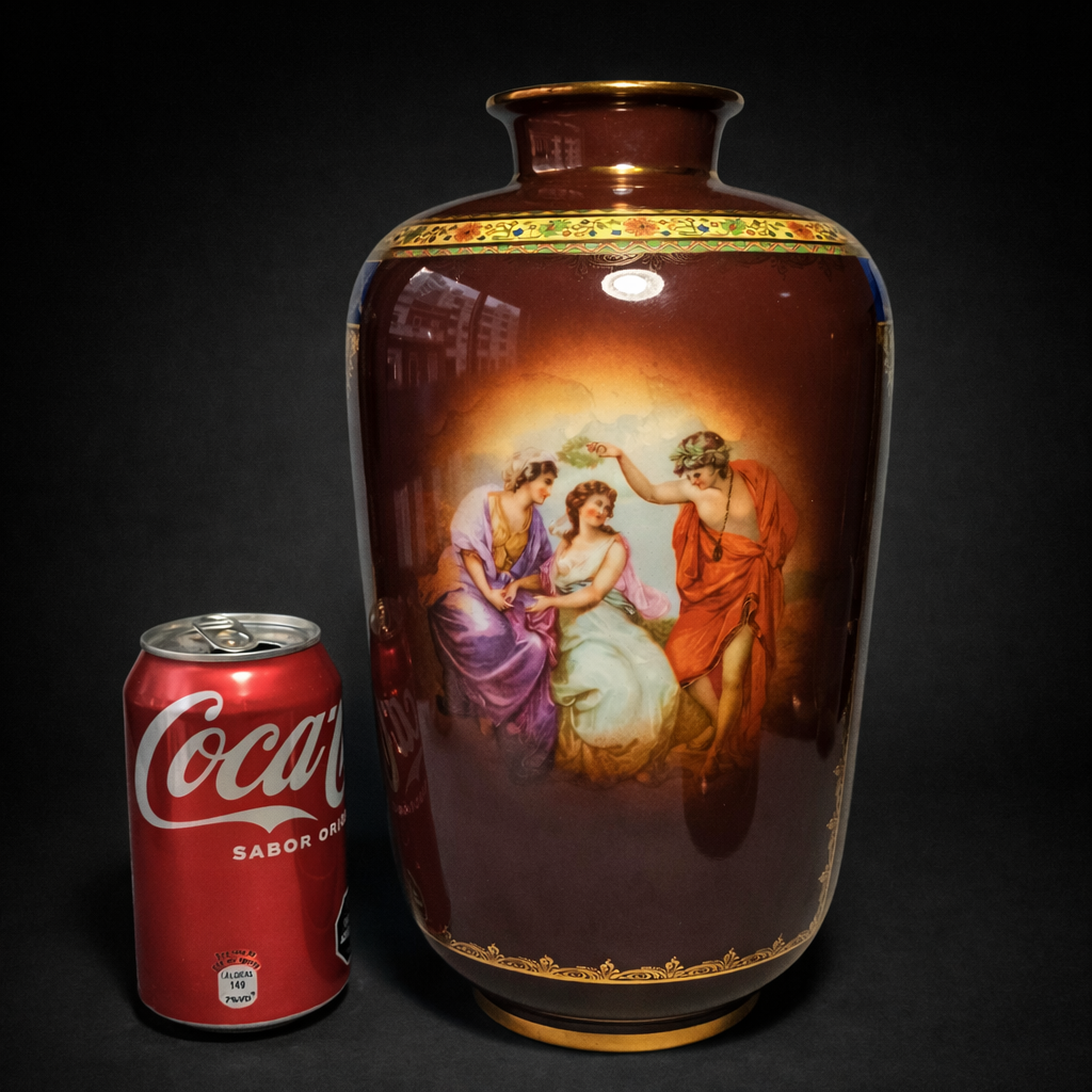 Jarrón de porcelana "Vieja Viena". Circa 1920. Jarrón de porcelana "Vieja Viena". Circa 1920.