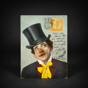Inicio Tarjeta postal humorística con sello de Pocitos. Circa 1905.