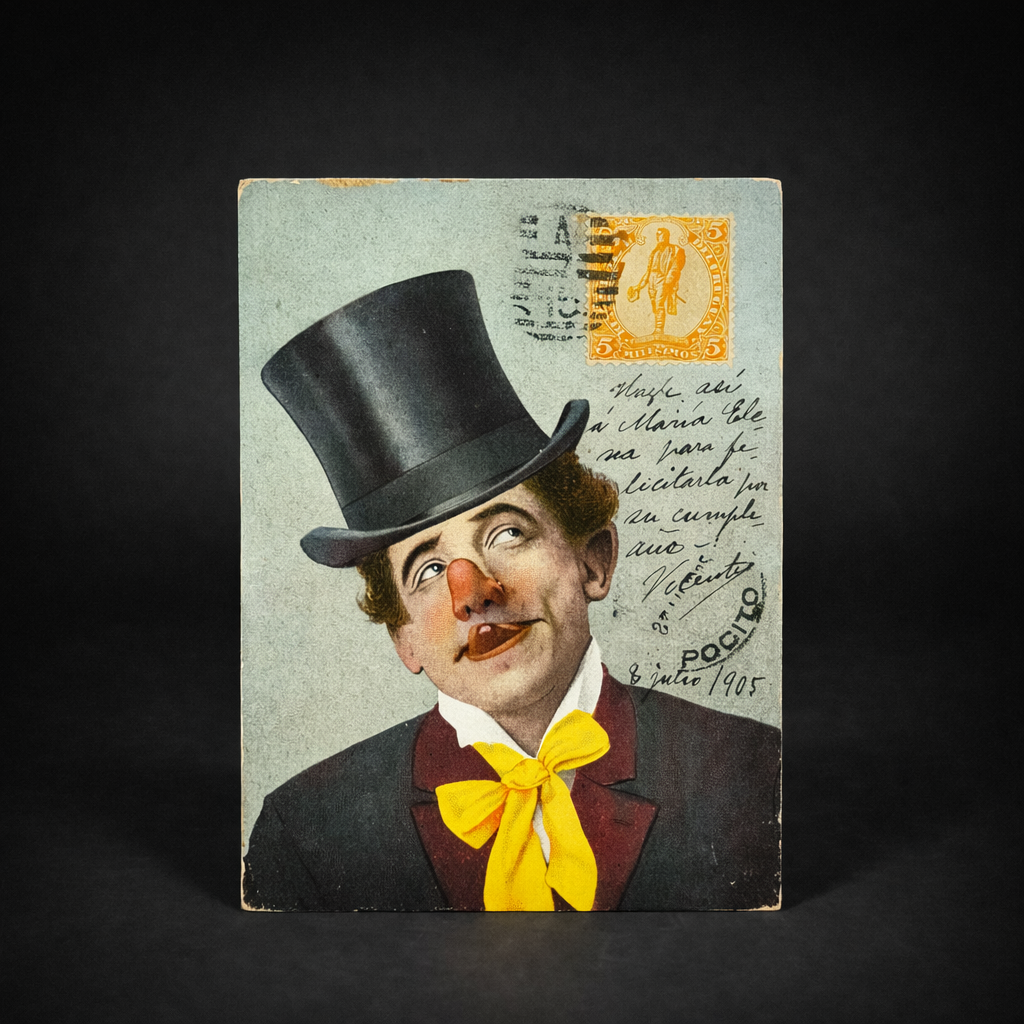 Tarjeta postal humorística con sello de Pocitos. Circa 1905. Tarjeta postal humorística con sello de Pocitos. Circa 1905.