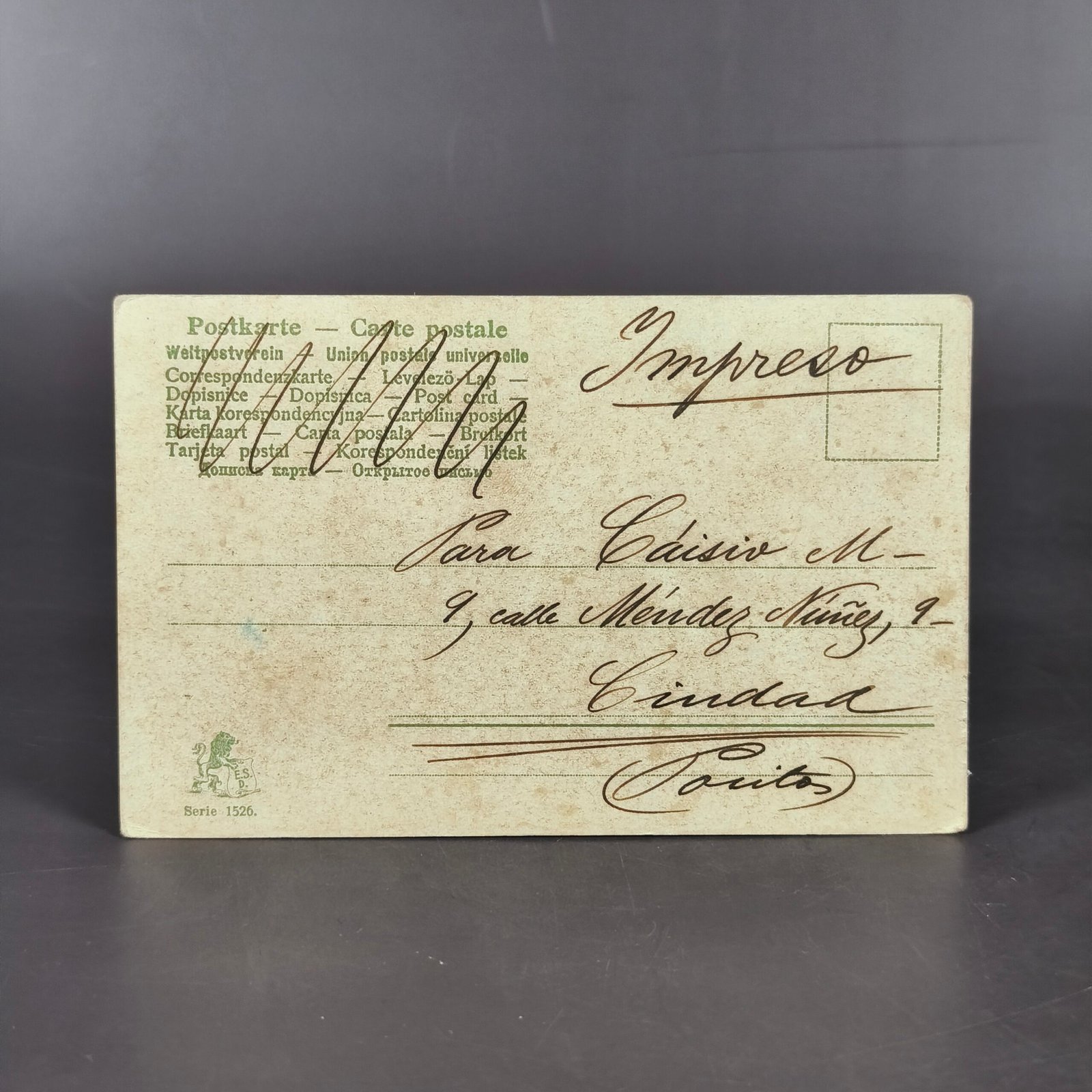 Tarjeta postal humorística con sello de Pocitos. Circa 1905. Tarjeta postal humorística con sello de Pocitos. Circa 1905.