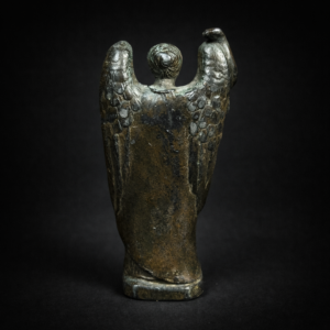 Ángel Custodio En Bronce Devocional. Circa Siglo XIX.