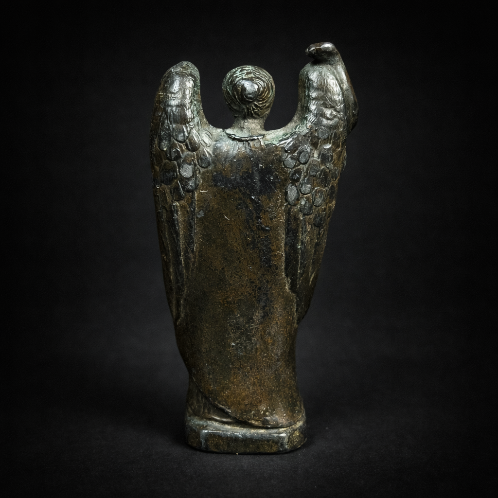 Ángel Custodio En Bronce Devocional. Circa Siglo XIX. Ángel Custodio En Bronce Devocional. Circa Siglo XIX.