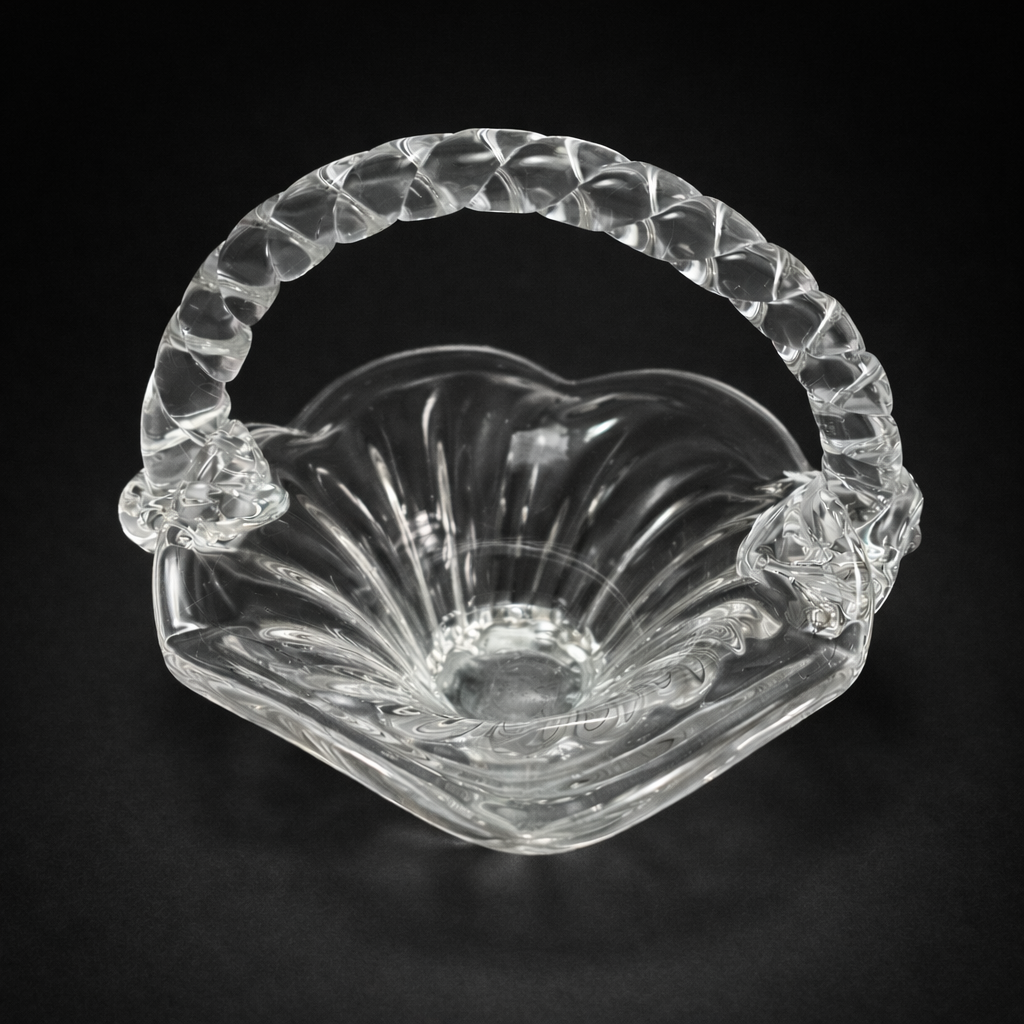Canasta en cristal de Murano hecha a mano. Canasta en cristal de Murano hecha a mano.