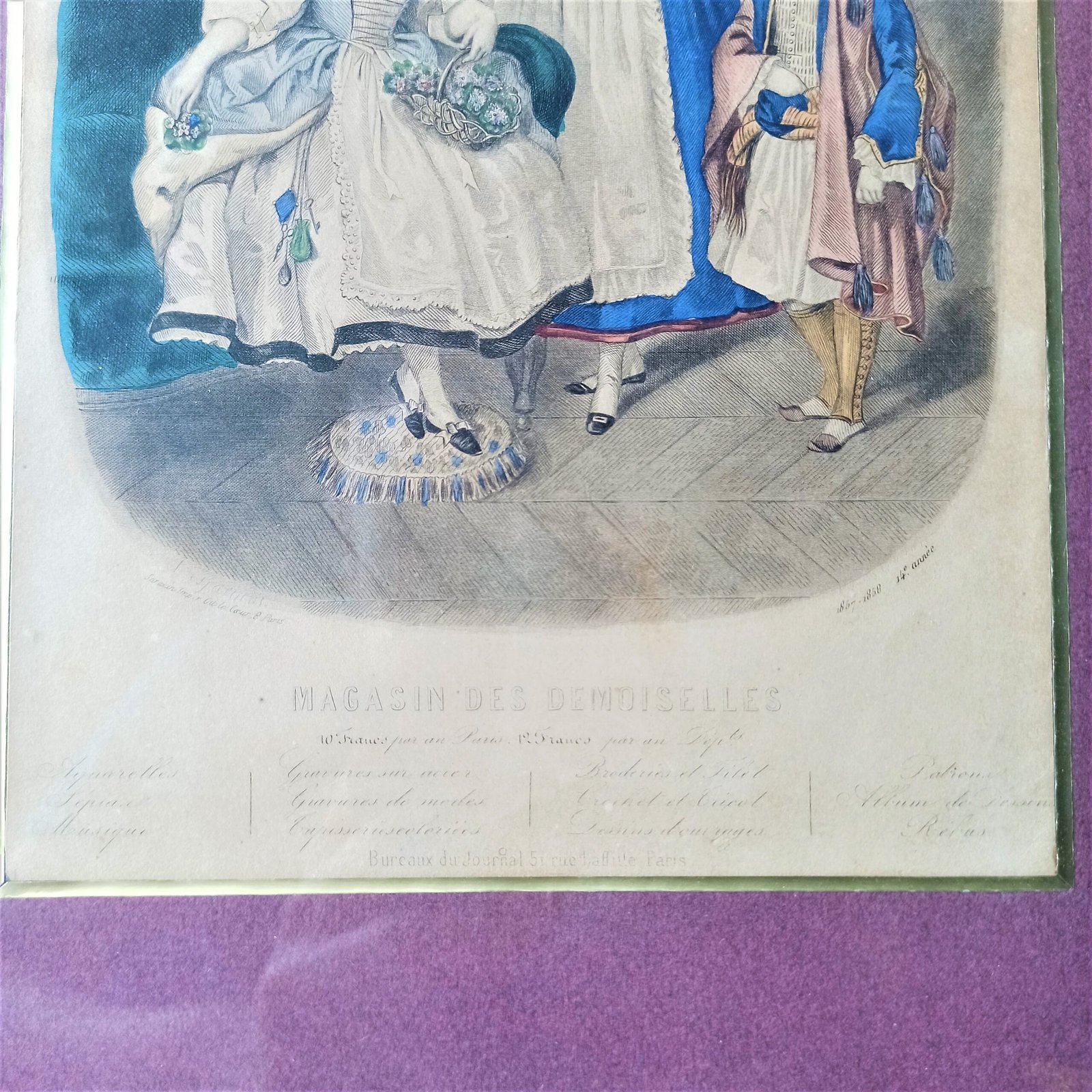 Lámina francesa antigua época victoriana; siglo XIX. Lámina francesa antigua época victoriana; siglo XIX.