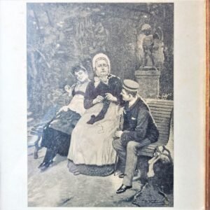 Lámina romántica antigua firmada por ilustrador alemán. Circa 1900.
