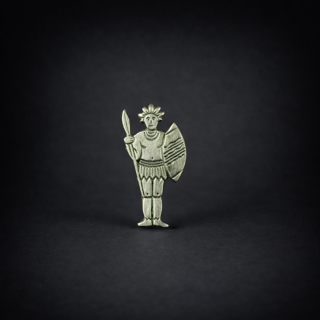 Prendedor figurativo indígena en metal. Circa 1940. Prendedor figurativo indígena en metal. Circa 1940.