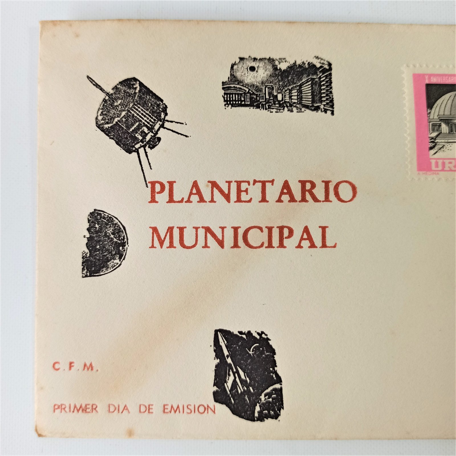 Sobre filatélico "Planetario Municipal"; ca. 1967. Sobre filatélico "Planetario Municipal"; ca. 1967.