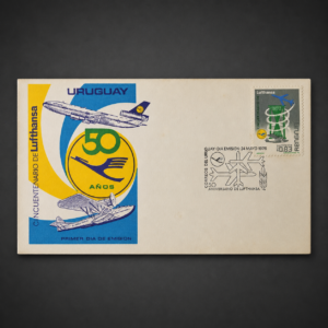 Sobre "FDC Uruguay-Lufthansa 50 años"; ca. 1976.