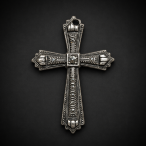 Antigua cruz de plata con marquesitas. Ca. 1930.