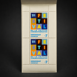 Carnet filatélico de festival de cine en Uruguay. Ca. 1999.