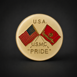 Prendedor esmaltado USMC “Pride”; ca. 1980.