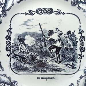 Plato Boch Frères, escena de caza N.º 4, ca. 1865.