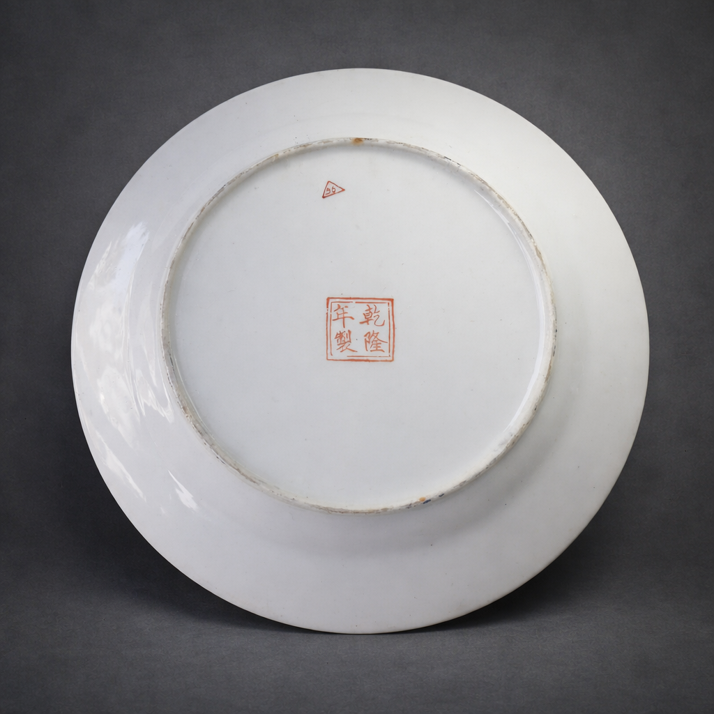 Plato decorativo chino en porcelana, ca. 1950. Plato decorativo chino en porcelana, ca. 1950.