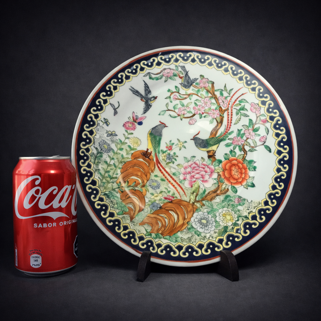 Plato decorativo chino en porcelana, ca. 1950. Plato decorativo chino en porcelana, ca. 1950.