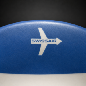 Cenicero publicitario Swissair en baquelita, ca. 1960.