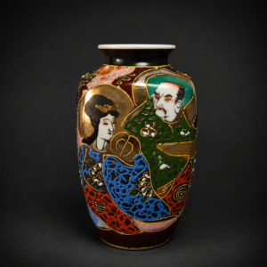 Inicio Jarrón Satsuma con geisha y paisaje, ca. 1950.