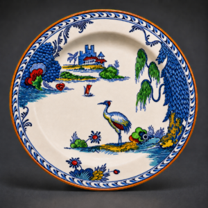 Inicio Plato Woods Burslem “Menchu”, ca. 1930.