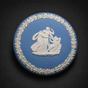 Inicio Alhajero Wedgwood Jasperware celeste, ca. 1970.