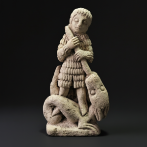 Inicio Figura devocional de San Jorge en piedra, ca. 1950.