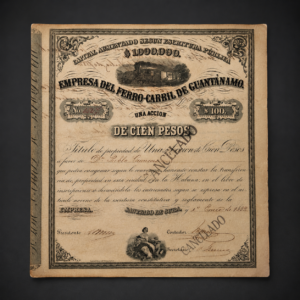 Acción del Ferrocarril de Guantánamo, ca. 1882.