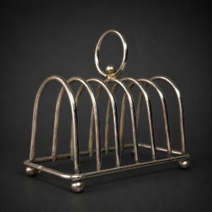 Inicio Porta tostadas victoriano en metal plateado, ca. 1900.