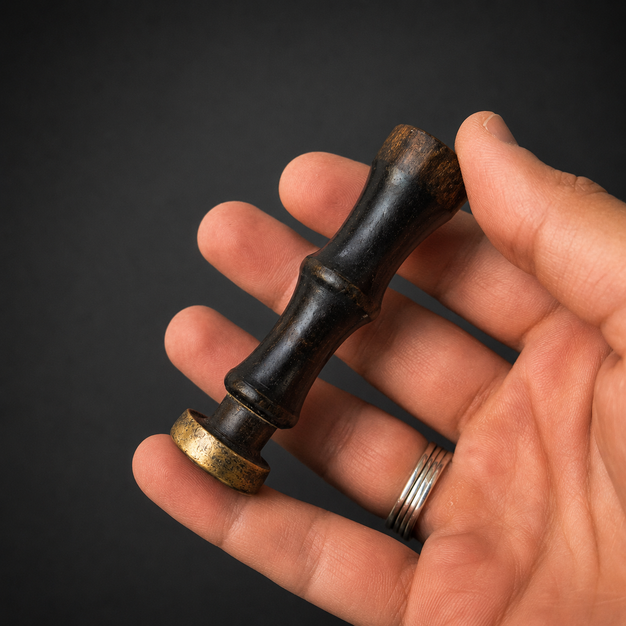 Sello para lacre con ancla e iniciales grabadas, ca. 1900. Sello para lacre con ancla e iniciales grabadas, ca. 1900.