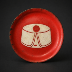 Platito decorativo de metal esmaltado, ca. 1920.