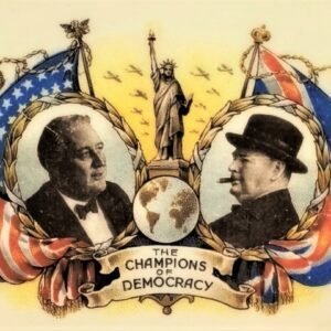 Juego de platos “Champions of Democracy”, ca. 1945.