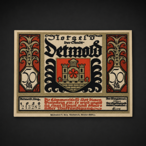 Tres billetes Notgeld de Detmold, 1920. Tres billetes Notgeld de Detmold, 1920.
