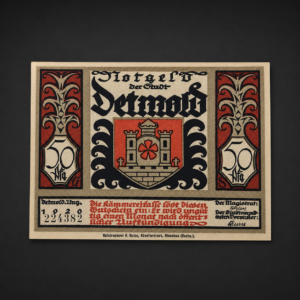 Tres billetes Notgeld de Detmold, 1920. Tres billetes Notgeld de Detmold, 1920.