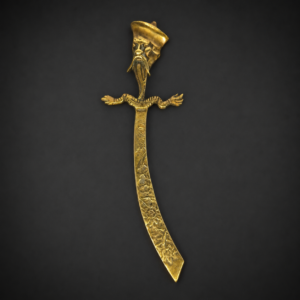 Abrecartas orientalista de bronce, ca. 1900.