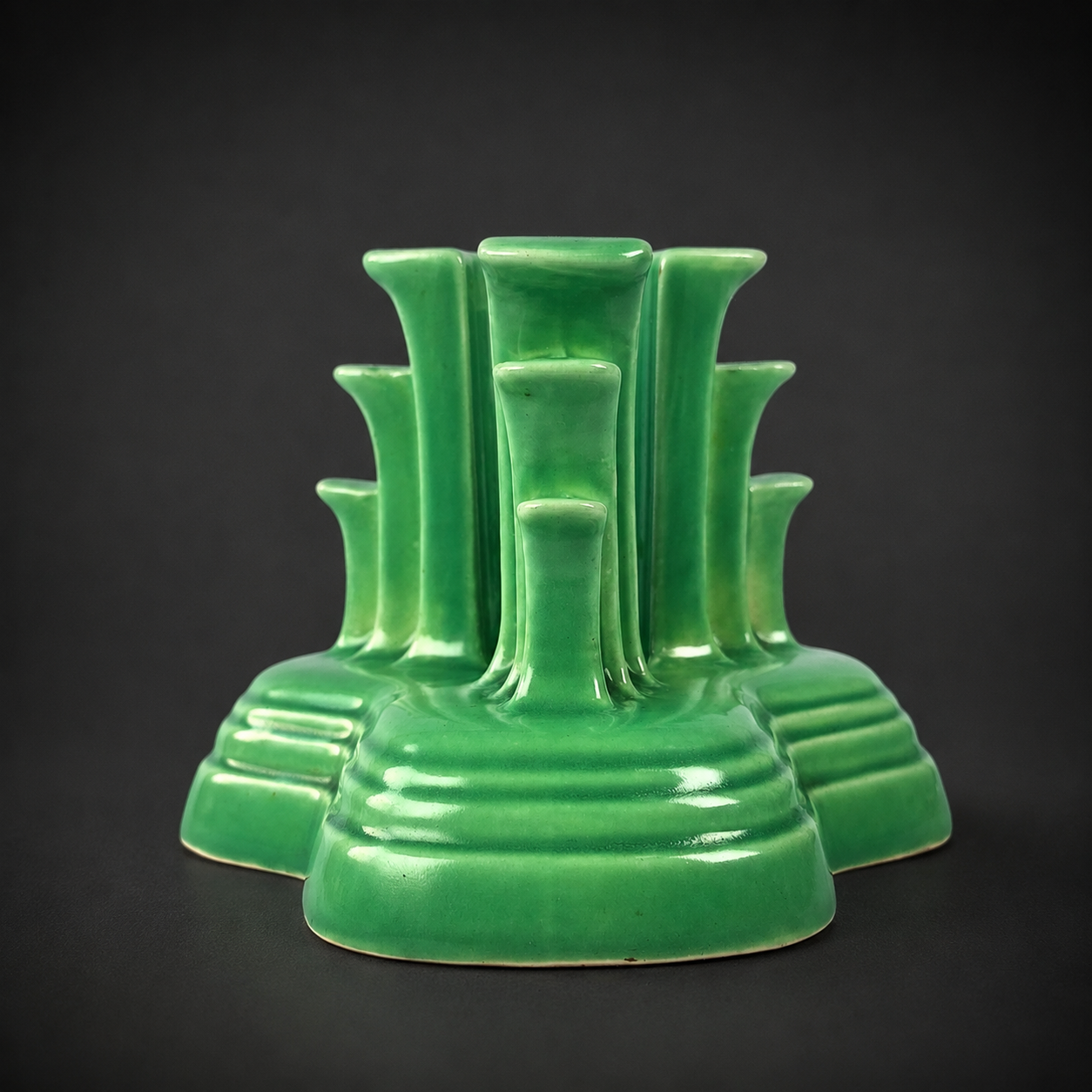 Candelero Fiesta verde jade de Homer Laughlin, ca. 1940. Candelero Fiesta verde jade de Homer Laughlin, ca. 1940. - Imagen 2
