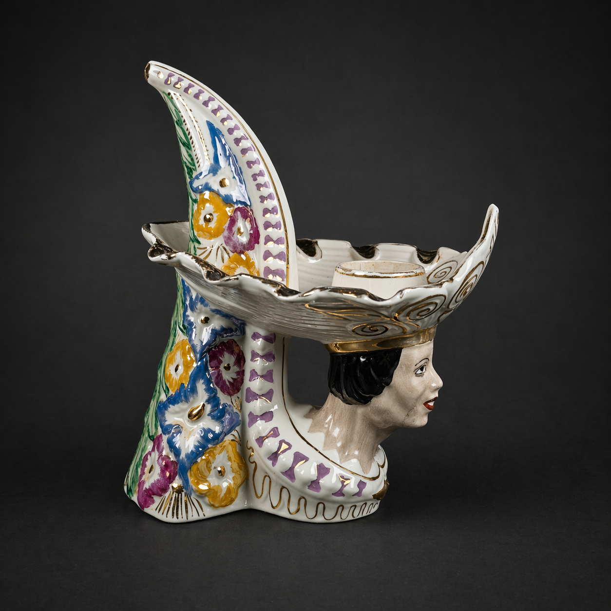 Cenicero-florero de porcelana Santana Pedreira, ca. 1960. Cenicero-florero de porcelana Santana Pedreira, ca. 1960.