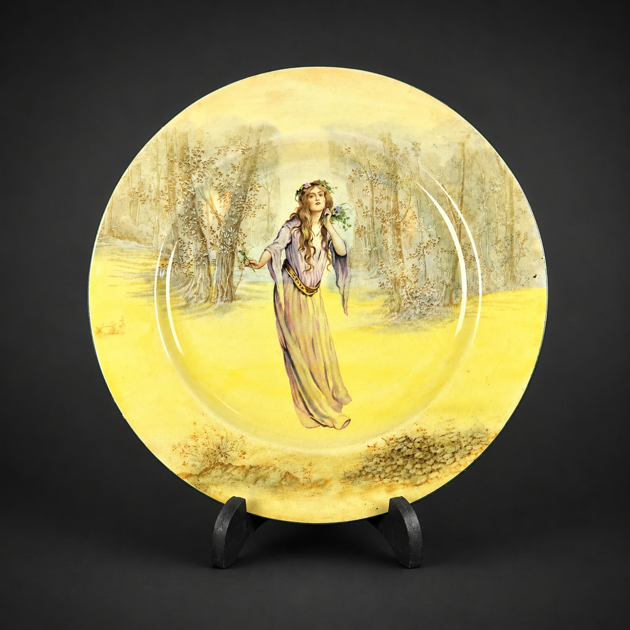 Plato decorativo "Ophelia" Royal Doulton, ca. 1910. Plato decorativo "Ophelia" Royal Doulton, ca. 1910.
