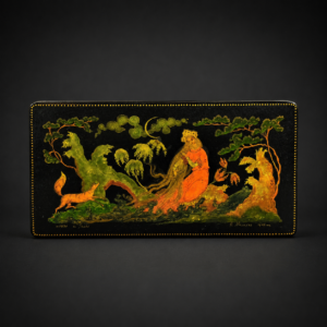 Caja lacada rusa de Palekh, ca. 1972.