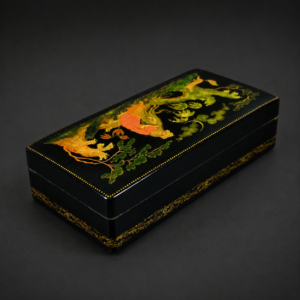 Caja lacada rusa de Palekh, ca. 1972.