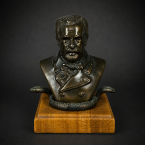Busto de Louis Pasteur en metal patinado, ca. 1900.