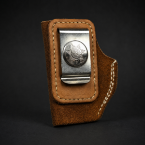 Funda compacta Bianchi Gunleather de cuero, ca. 1970.