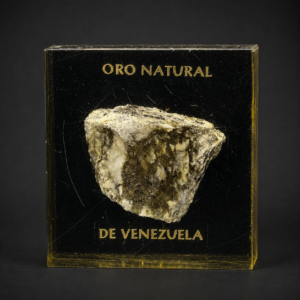 Muestra de oro natural encapsulado, ca. 1970.