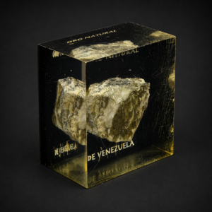 Muestra de oro natural encapsulado, ca. 1970.
