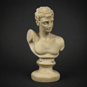 Pequeño busto de Hermes inspirado en Praxiteles, ca. finales del siglo XX.