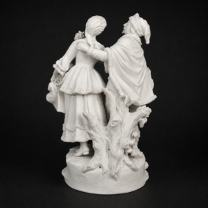 Figura romántica en biscuit francés, ca. 1880. Figura romántica en biscuit francés, ca. 1880.