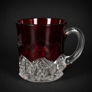 Inicio Taza souvenir en cristal rojo rubí, ca. 1900.